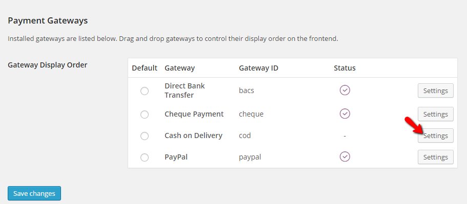 configure payment gateways