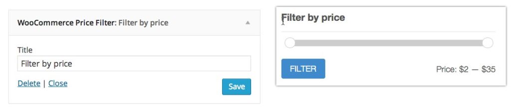 widget woocommerce price filter